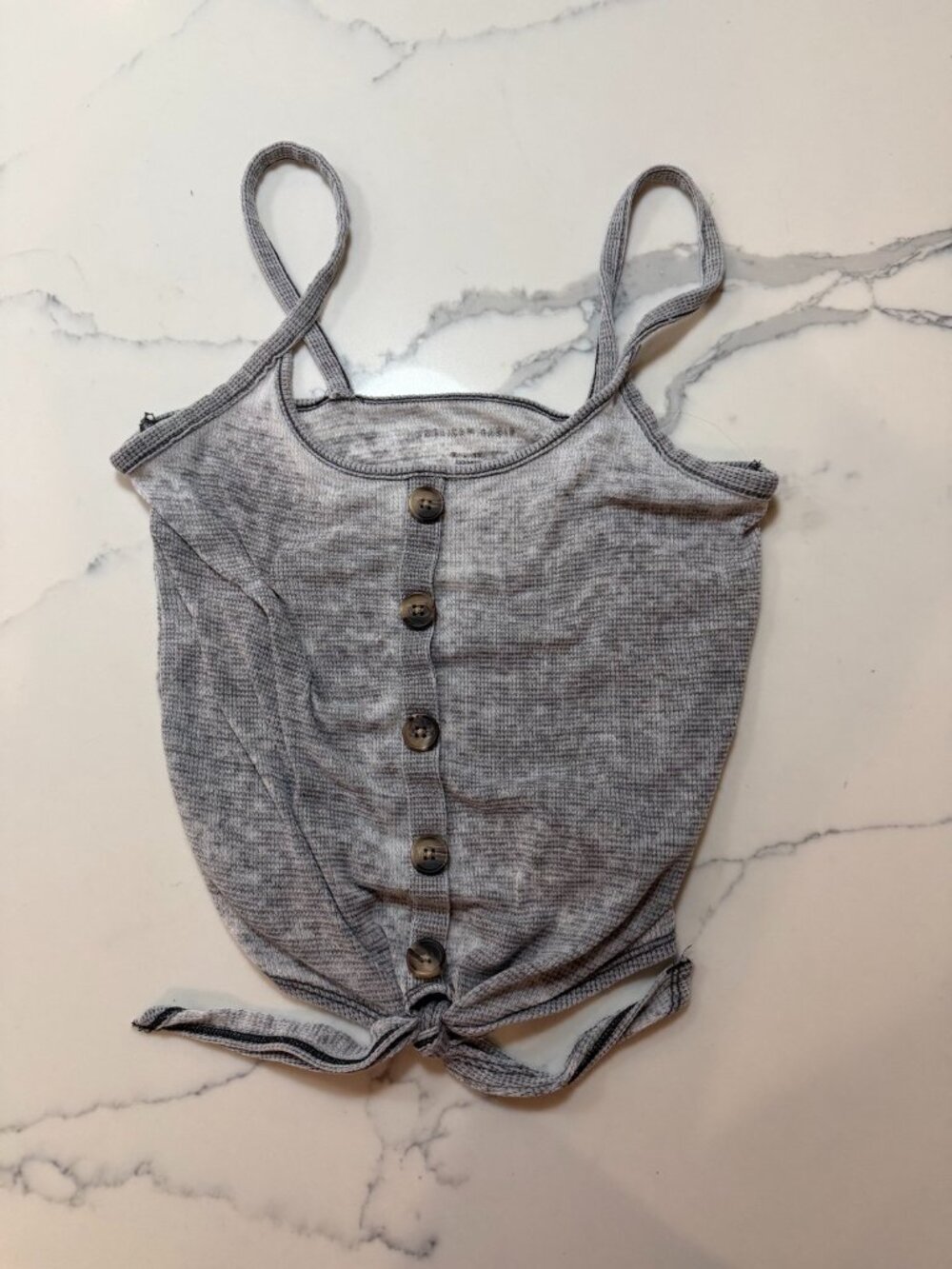 American Eagle Gray Button Front Tank XS